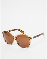 Женские коричневые солнцезащитные очки с леопардовым принтом от Gaspard Yurkievich