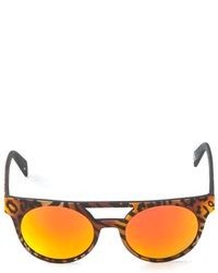 Женские коричневые солнцезащитные очки с леопардовым принтом от Italia Independent