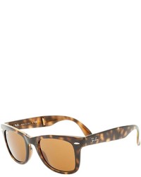 Женские коричневые солнцезащитные очки с леопардовым принтом от Ray-Ban