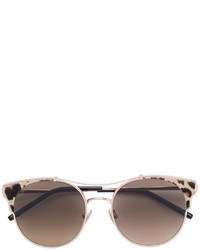 Женские коричневые солнцезащитные очки с леопардовым принтом
