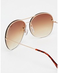 Женские коричневые солнцезащитные очки от Asos