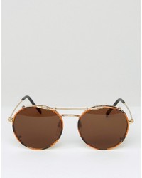 Мужские коричневые солнцезащитные очки от Reclaimed Vintage