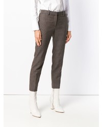 Коричневые узкие брюки с принтом от Theory