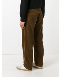 Мужские коричневые хлопковые брюки от AMI Alexandre Mattiussi