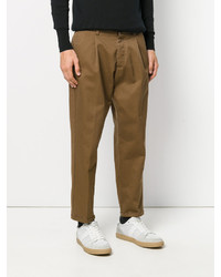 Мужские коричневые хлопковые брюки от Pt01