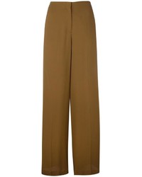 Женские коричневые шелковые брюки от Theory