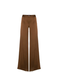 Коричневые шелковые широкие брюки от Romeo Gigli Vintage