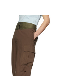 Коричневые шерстяные брюки карго от Lanvin