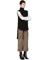 Коричневые шерстяные брюки-клеш от Rosetta Getty