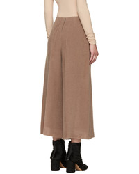 Коричневые шерстяные брюки-кюлоты от Maison Margiela
