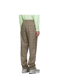 Коричневые шерстяные брюки чинос в клетку от Tibi