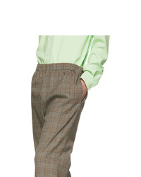 Коричневые шерстяные брюки чинос в клетку от Tibi