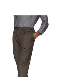 Коричневые шерстяные брюки чинос от BOSS