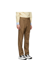 Коричневые шерстяные брюки чинос от Burberry