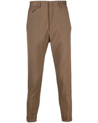 Коричневые шерстяные брюки чинос от Low Brand
