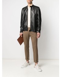 Коричневые шерстяные брюки чинос от Low Brand