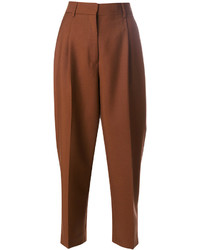 Женские коричневые шерстяные брюки от Jil Sander