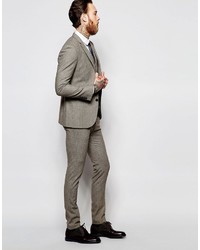 Мужские коричневые шерстяные классические брюки от Asos
