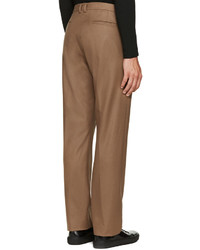 Мужские коричневые шерстяные классические брюки от 08sircus