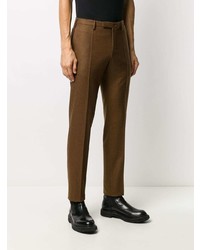 Мужские коричневые шерстяные классические брюки от Incotex