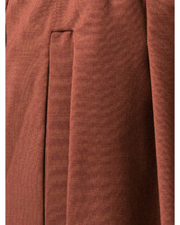 Коричневые шерстяные широкие брюки от Semi-Couture