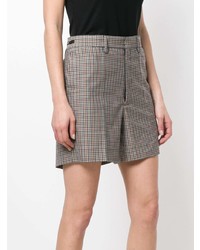 Женские коричневые шерстяные шорты в клетку от Maison Margiela