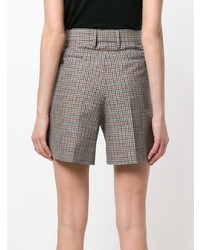 Женские коричневые шерстяные шорты в клетку от Maison Margiela