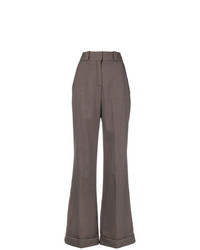 Коричневые широкие брюки с узором "гусиные лапки" от See by Chloe