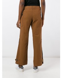 Коричневые широкие брюки с украшением от Romeo Gigli Vintage