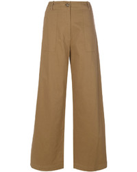 Коричневые широкие брюки от Semi-Couture