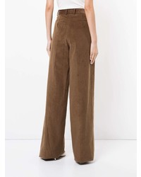 Коричневые широкие брюки от Rokh