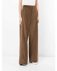 Коричневые широкие брюки от Rokh