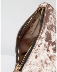 Коричневый бархатный клатч от Asos