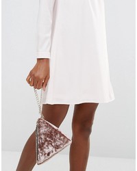 Коричневый бархатный клатч от Asos