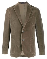 Мужской коричневый бархатный пиджак от Boglioli