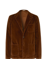 Мужской коричневый бархатный пиджак от Massimo Alba