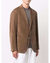 Мужской коричневый бархатный пиджак от Boglioli