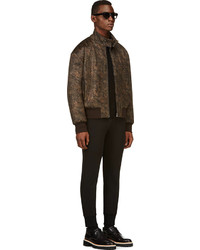 Мужской коричневый бомбер от Neil Barrett