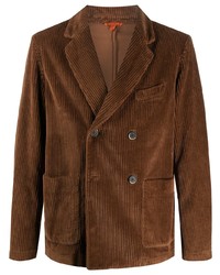 Мужской коричневый вельветовый двубортный пиджак от Barena