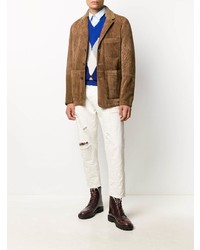 Мужской коричневый вельветовый пиджак от Ajmone