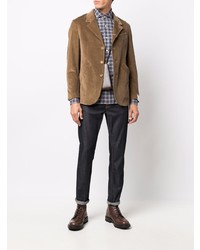 Мужской коричневый вельветовый пиджак от Caruso