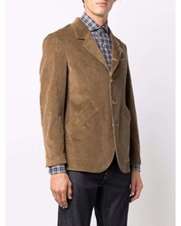 Мужской коричневый вельветовый пиджак от Caruso