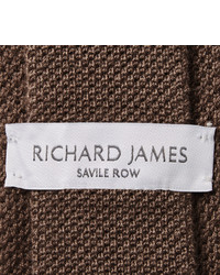 Мужской коричневый вязаный галстук от Richard James