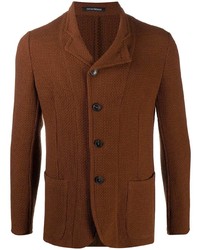 Мужской коричневый вязаный пиджак от Emporio Armani