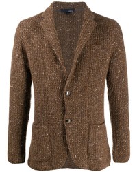 Мужской коричневый вязаный пиджак от Lardini