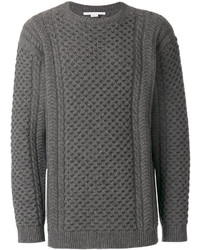 Мужской коричневый вязаный свитер с круглым вырезом от Stella McCartney