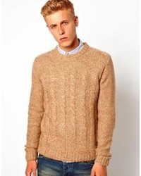 Мужской коричневый вязаный свитер от Anerkjendt
