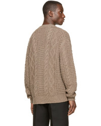 Мужской коричневый вязаный свитер от Versace
