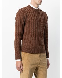 Мужской коричневый вязаный свитер от Prada