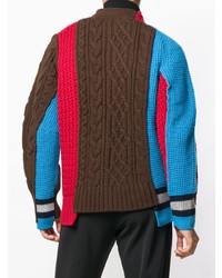 Мужской коричневый вязаный свитер от Sacai
